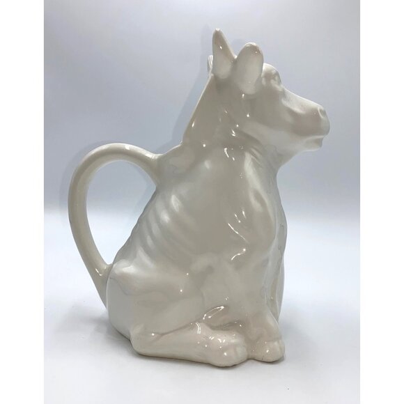 White Ceramic Cow Creamer Pitcher - Picture 5 of 7